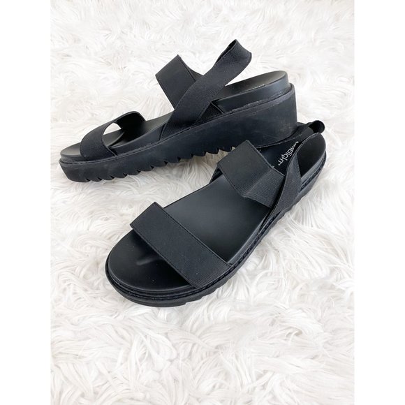 Limelight Black Chunky Platform Y2K Amity Sandals 10 - Picture 1 of 6